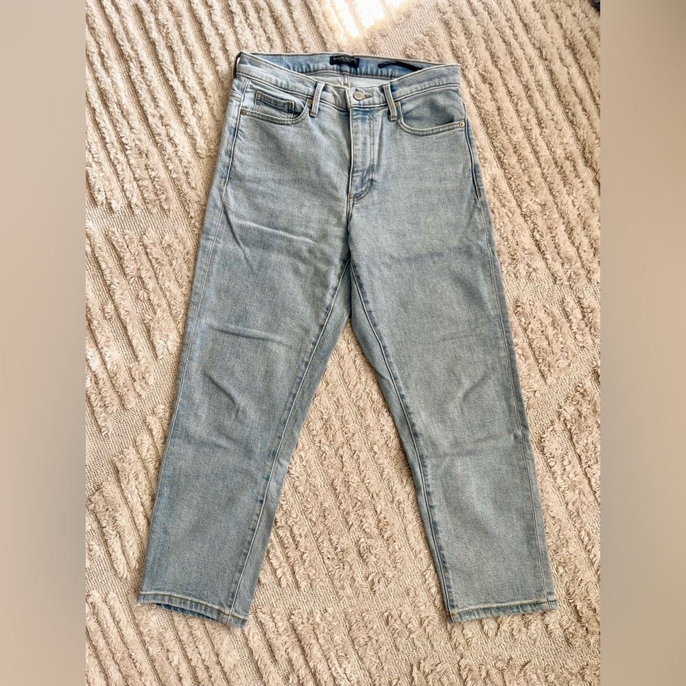 Banana Republic Mid Rise Straight Jeans, Light Wash, Size 27 Waist